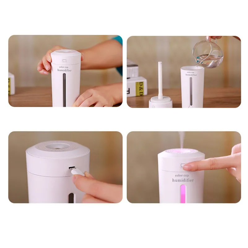 230ml Mini Air Humidifier USB Ultrasonic Car Aroma Diffuser Electric Essential Oil Cup#101130 |