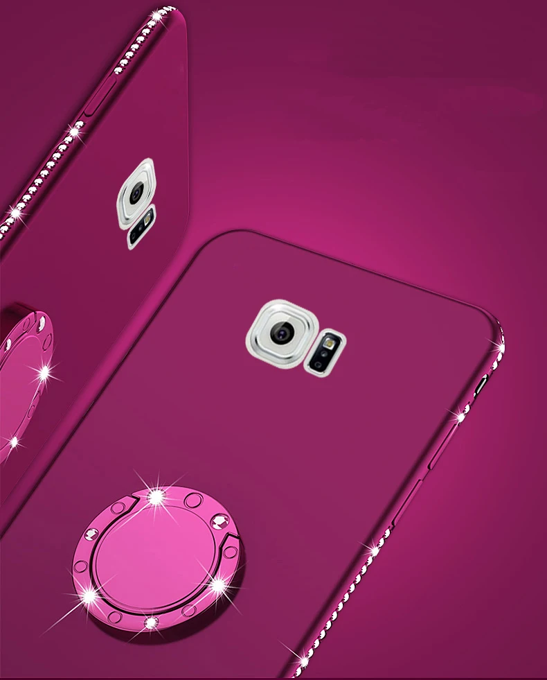 Diamond Case For Samsung Galaxy S6 S7 Edge J6 A5 A6 A7 A8 Plus 2018 Soft Silicon Bling Ring S8 S9 Note 8 9 |
