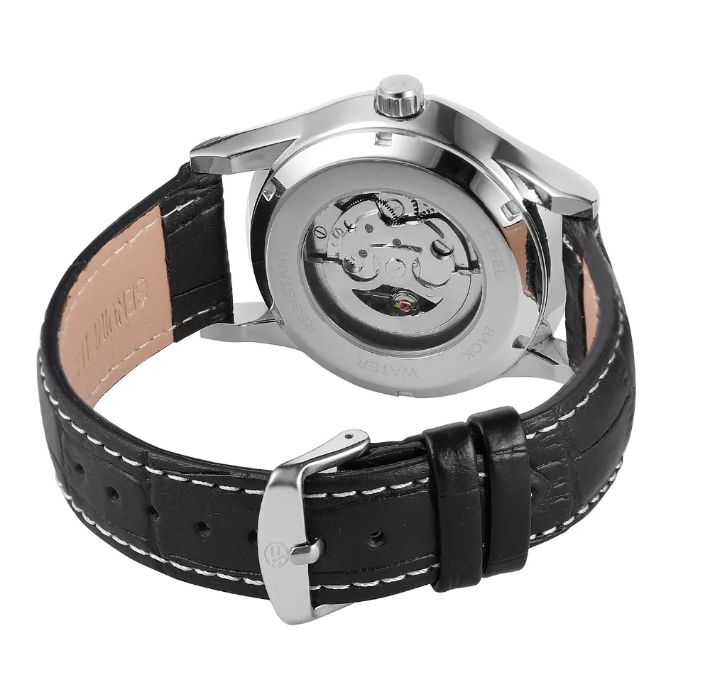 Forsining Original Watch for Men Automatic Skeleton Durable Genuine Leather Strap Popular Wristwatch FSG8151M3 | Наручные часы