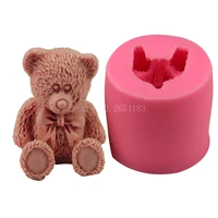 animal teddy bear shape silicone fondant soap 3d cake mold cupcake jelly candy chocolate decoration baking tool moulds fq2347