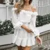 JAYCOSIN 2019 женское однотонное платье с открытыми плечами длинными рукавами и
