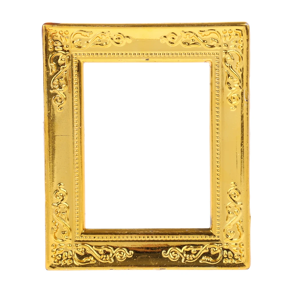 

Miniature Gold Rahmen Photo Frame 1:12 Dollhouse Wall Decorative Ornaments