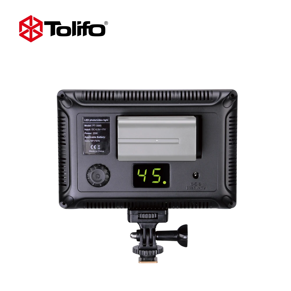 Tolifo Pt-308S 20w 308 LEDs Mini Size 5600K Daylight Dimmable LED Video Light Panel for Canon Nikon and other DSLR or Camcorder |