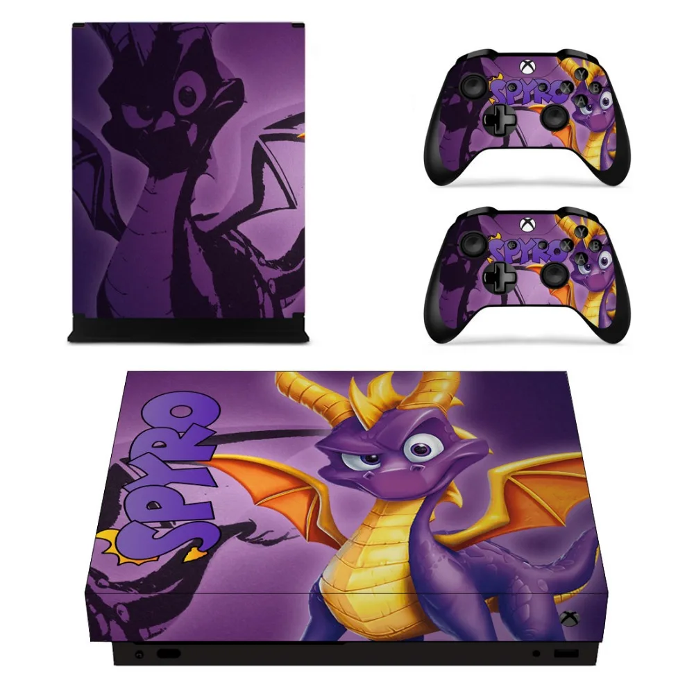 Полный набор лицевых панелей наклейки Spyro Дракон для Xbox One X консоль и два
