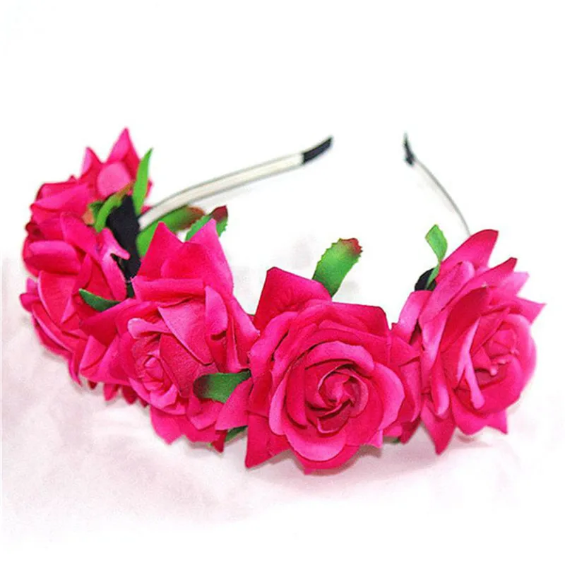 Новая цветочная гирлянда Цветочная повязка на голову для невесты волос