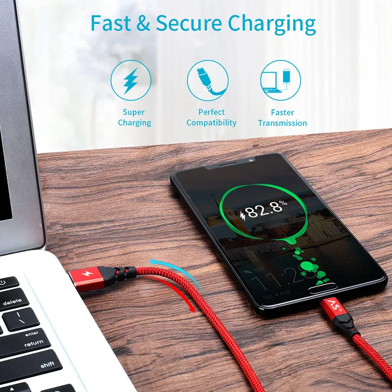 A.S Type C Cable USB 3.1 Fast 5A Charge Data Android Quick Charging for Xiaomi Mi 8 SE Huawei P20 Pro Samsung Cord Wire | Мобильные