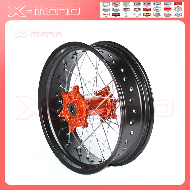 Колеса 3 5/5 0*17 &quotSupermotard 2008 2007 оранжевая ступица черный обод для KTM SXF EXC-R SX EXC 300 450 125