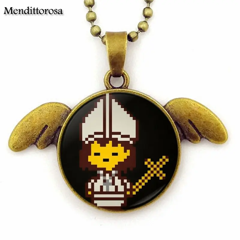 Для женщин колье Undertale видео игры кабошоны разрисованные изделия из стекла