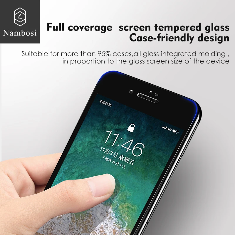Защитный экран протектор для iPhone 7 8 6 полный экран закаленное стекло для iPhone 8 7 6 plus премиум стекло протектор Nambosi