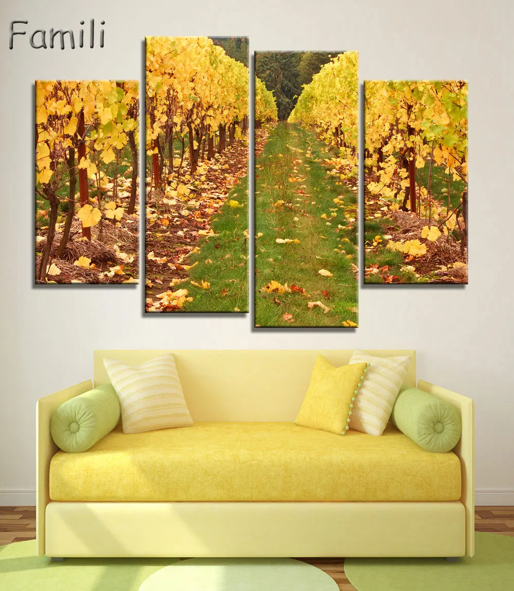 Картина на холсте с изображением осеннего водопада 4 шт.|picture for living room|canvas paintinghd