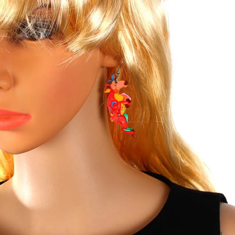 Серьги для девочек акриловые технические украшения женские милые Мультяшные