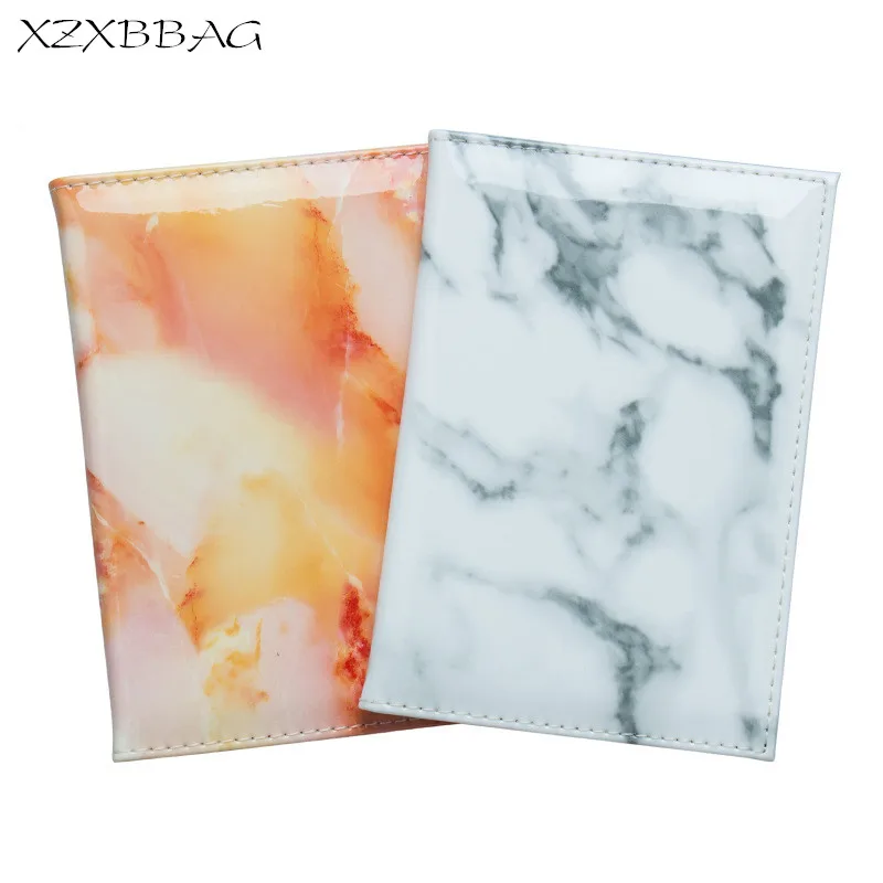 

XZXBBAG Marble Graphic Passport Cover ID Credit Card Case Phone Card Holder Men Women Business Paspoorthouder Ticket Cardholder