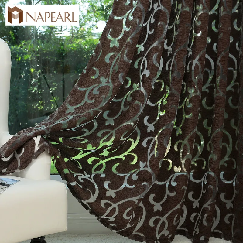 NAPEARL горячий стиль Готовые Жаккардовые полу-тени окна Decortaion шторы для гостиной