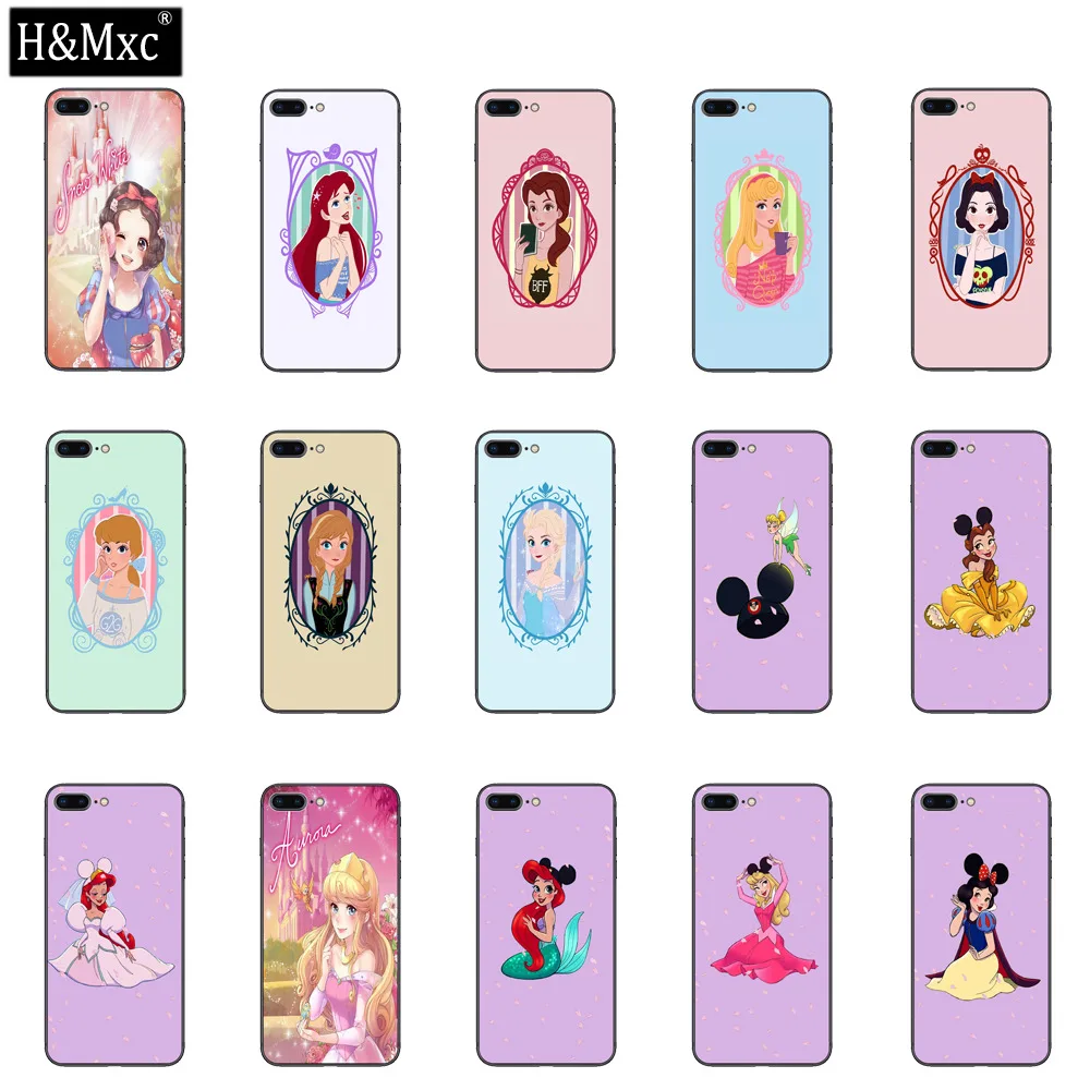 Красивые disney принцессы закаленное Стекло чехол для телефона Защита бампера iphone 8