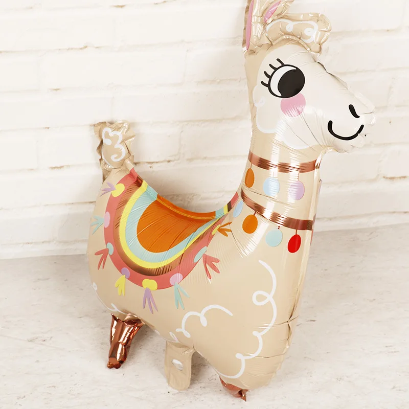 Надувной шар из алюминиевой фольги белый милый альпака день рождения карнавал