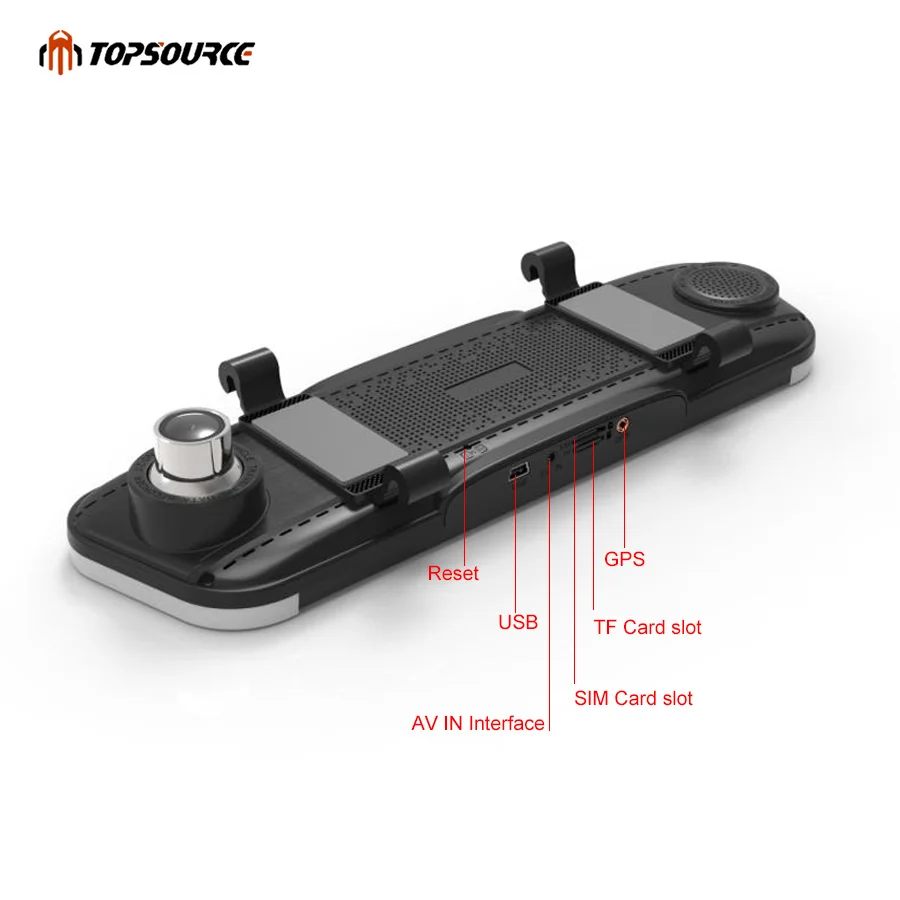 TOPSOURCE Автомобильный видеорегистратор 1" 3G/4G двойной объектив Android зеркало заднего вида dvr 1080P видео рекордер Dash cam ADAS gps wifi смарт-камера для автомобиля