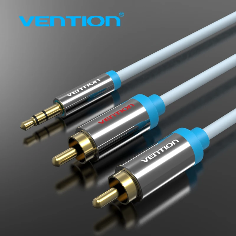 Vention брендовый кабель aux с разъемом 2RCA на 3 5 мм позолоченный аудиокабель RCA для