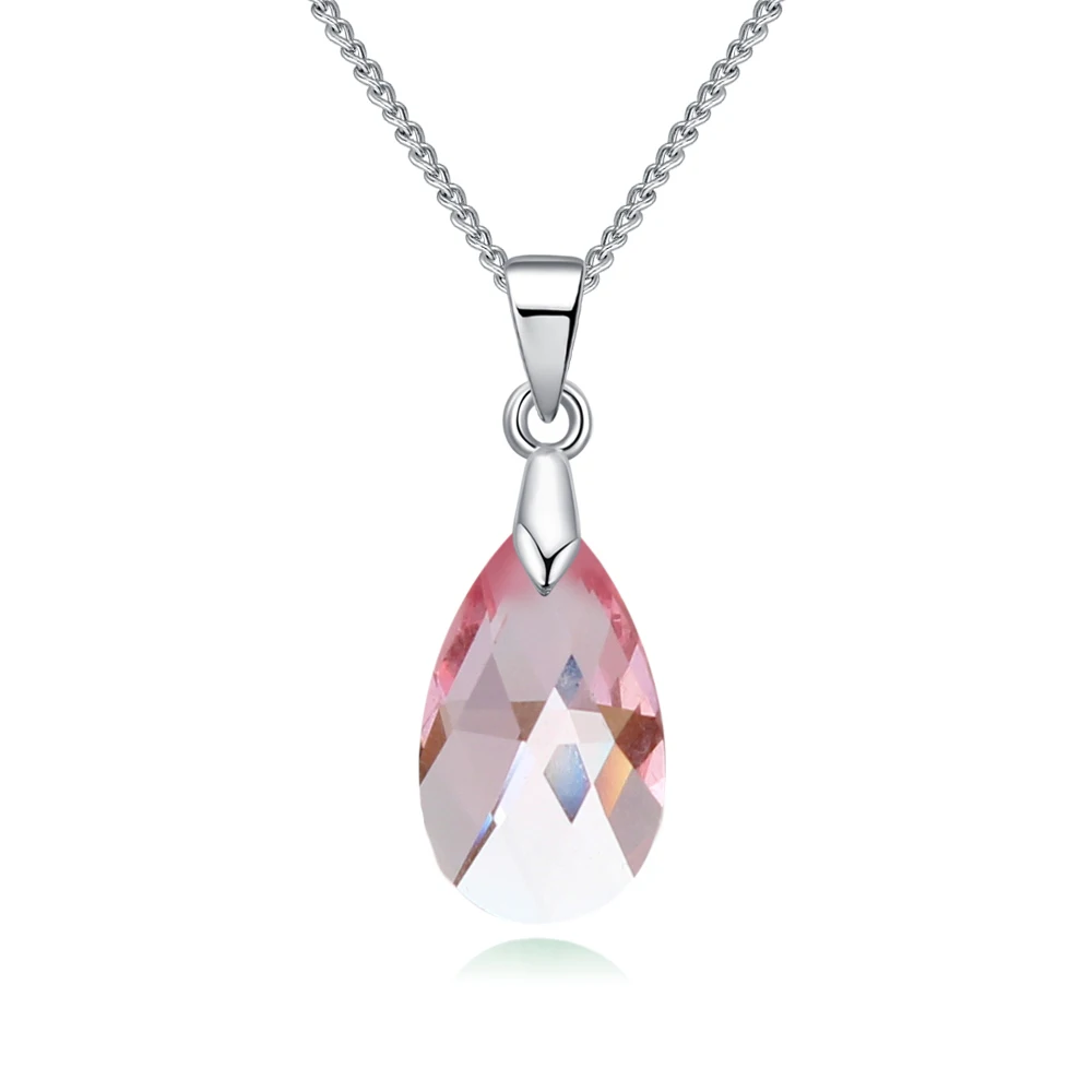 BAFFIN Tear of Joy, грушевидные ожерелья с подвесками, кристаллы от SWAROVSKI, серебряная цепочка для женщин, Офисная бижутерия, подарок - Окраска металла: Light Rose