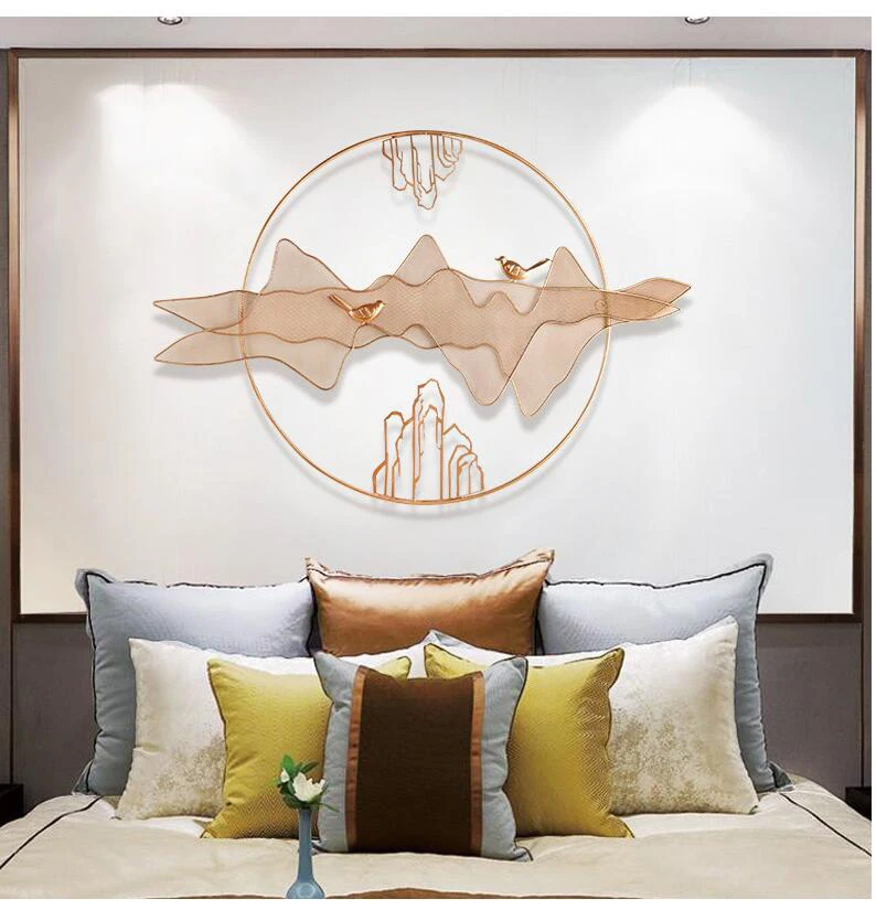 Китайский кованый железный настенный светильник Роскошная настенная декорация