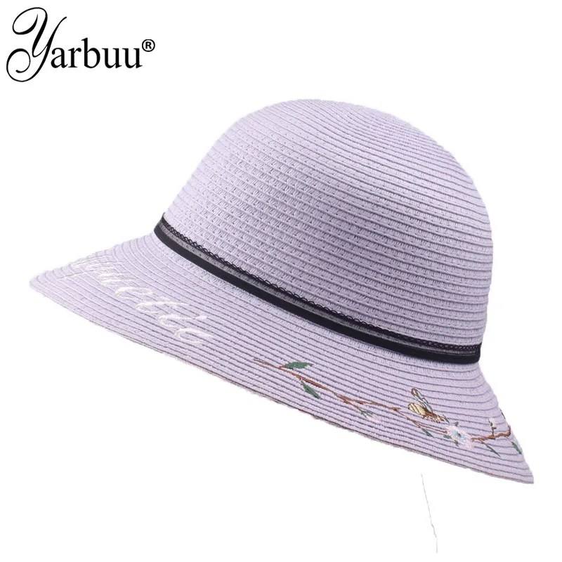 

[YARBUU] Casual Breathable Sunscreen Beach Cap Fedoras Neutral Casual Short Cap Handmade Vintage Woven Straw Hats Drop shipping