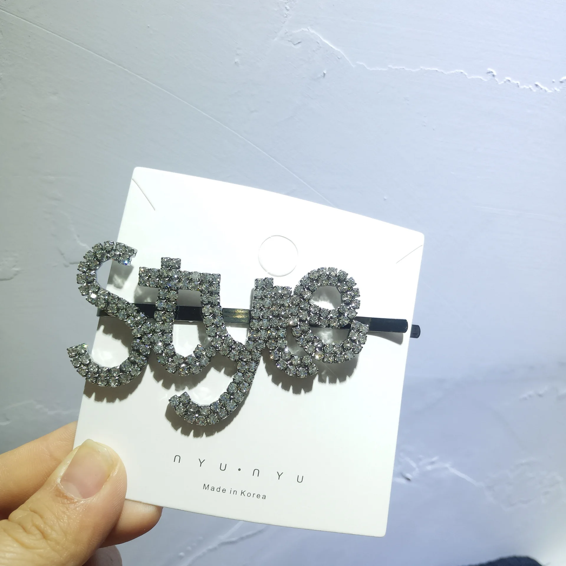 HZ корейский горный хрусталь письмо Преувеличение сплав заколка для волос Bling Hairgrip заколка шпилька аксессуары для волос для женщин вечерние