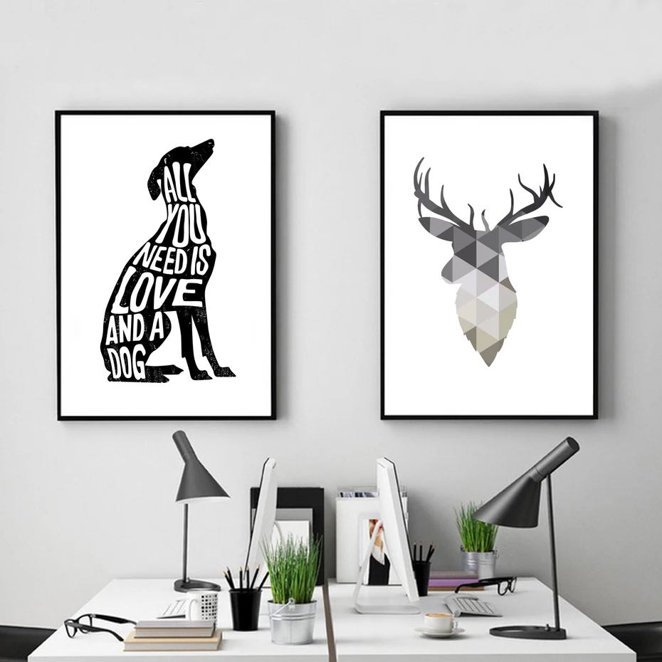 Минималистичный плакат с собакой FGHGF итальянская кукуруза скандинавский