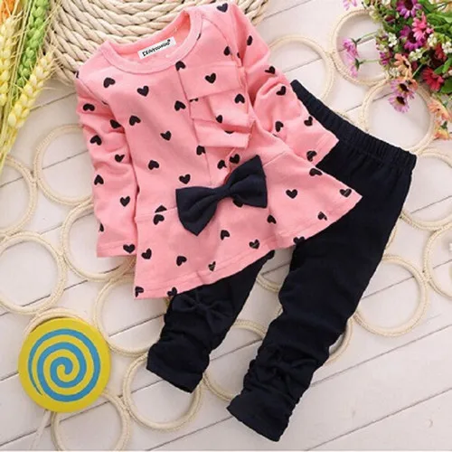 pink Детская одежда, одежда для девочек 2-3-4-5-6-7 лет, костюм из 2 предметов: футболка+ штаны, детская одежда, спортивный костюм для девочек, комплекты одежды для девочек - Цвет: pink