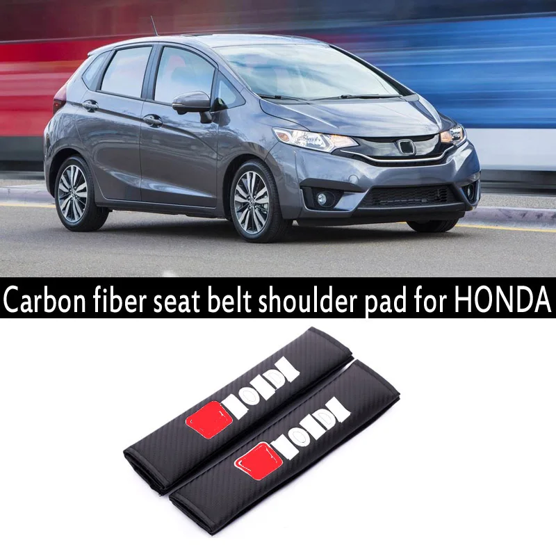 for honda Вышитая эмблема автомобиля из углеродного волокна Чехол для ремня безопасности Наплечная Накладка для toyota honda nissan mazda mitsubishi suzuki аксессуары - Название цвета: for honda