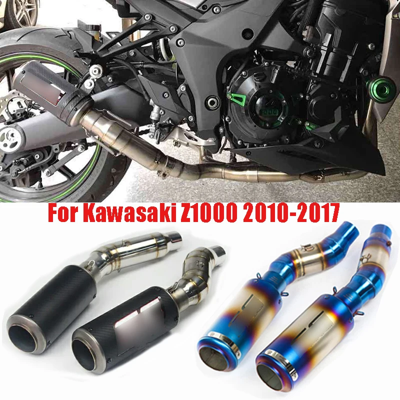 Ninja1000 Z1000 мотоцикл выхлопной глушитель выхлопной трубы Труба среднего звена выхлопной Системы слипоны весь набор трубы для Kawasaki Z1000 2010
