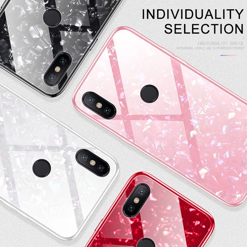 Glitt Case For Xiomi Xiaomi mi 8 SE A1 A2 Tempered Glass Hard Shell Cover Mix 2S 2 6X 5X 6 Note 3 |