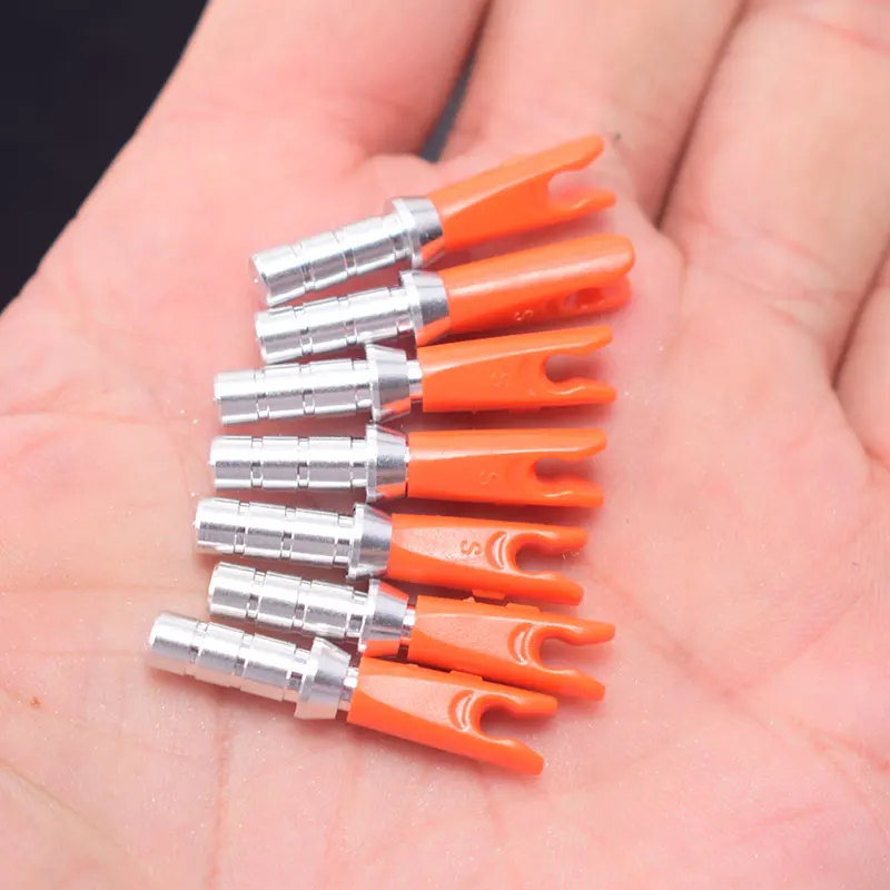 10 шт. ID6.2mm внутренние штырьковые стрелы nocks соединение лук охота и стрельба Alu булавки+ пластиковые ноки алюминиевая углеродная стрела
