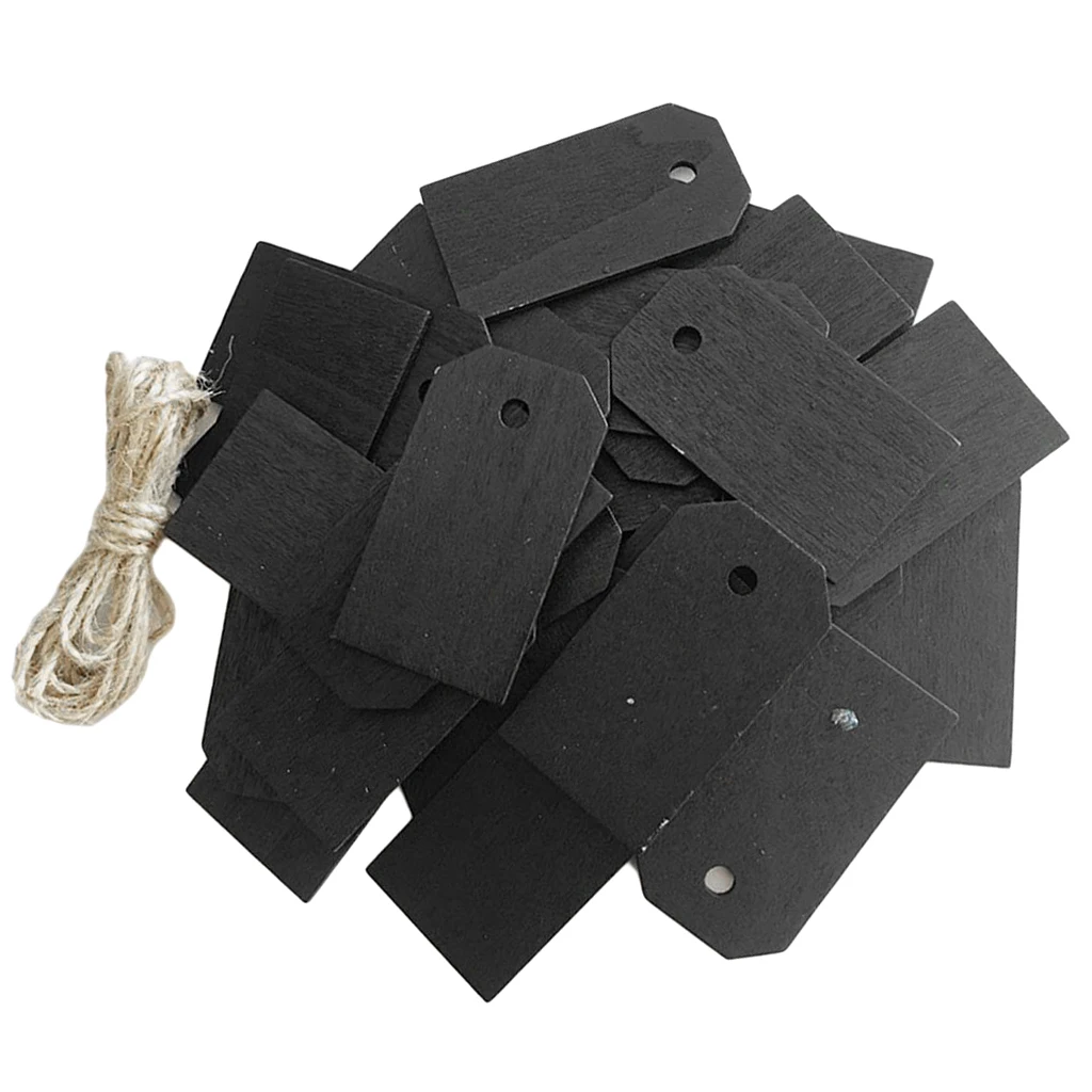 25 Pieces Blank Wood Wooden Gift Tags Blackboard Chalkboard Message Board | Дом и сад