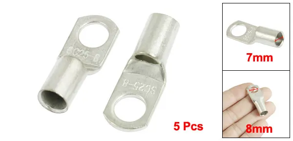 UXCELL 5 шт. 25Mm2 медный кабельный разъем для 8 мм болт отверстие