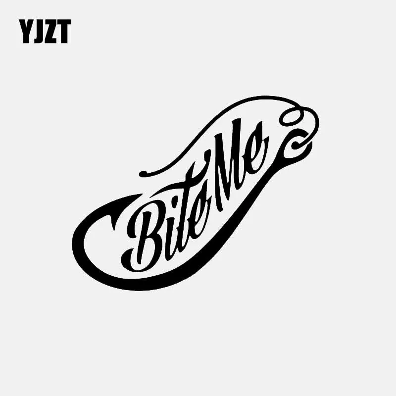 YJZT 13 5 см * 10 7 автомобиля Стикеры Bite Me рыболовного крючка винил Рыбалка наклейка на