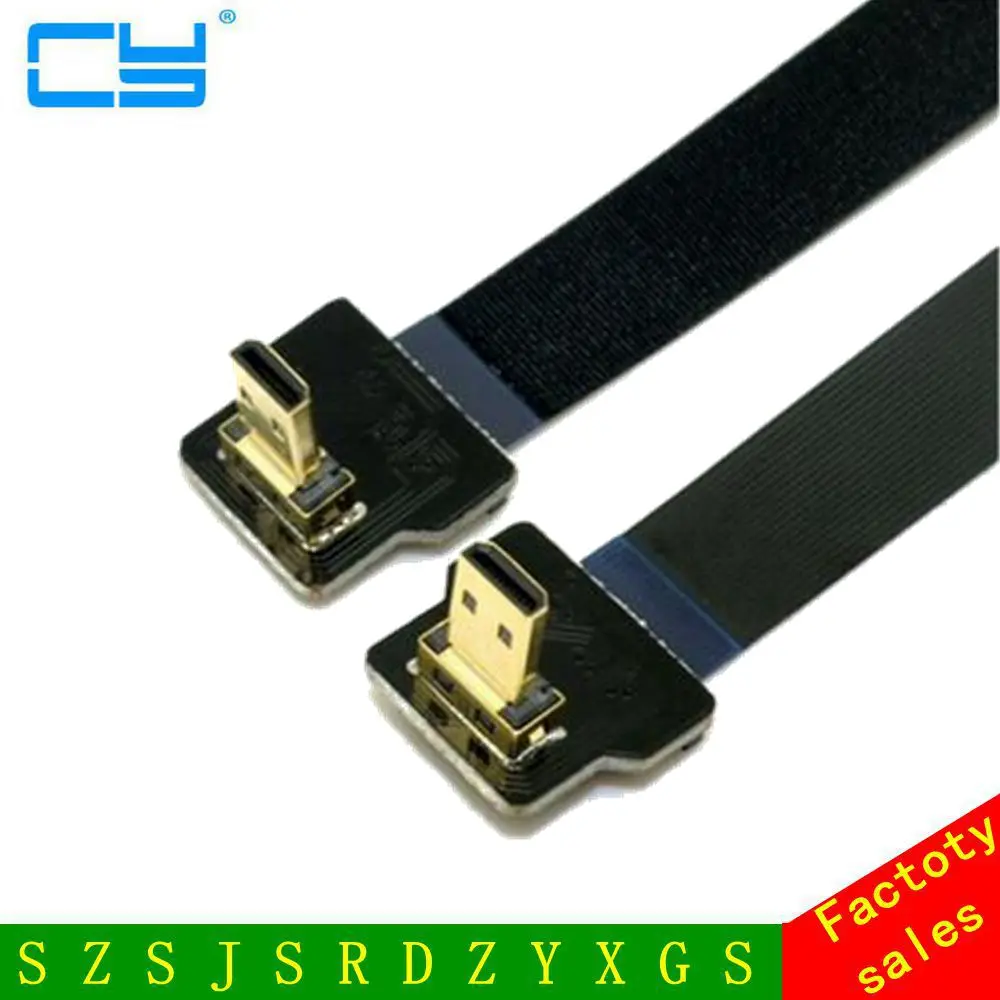 Плоский кабель 90 градусов вниз под углом FPV Micro HDMI совместимый штекер к FPC для