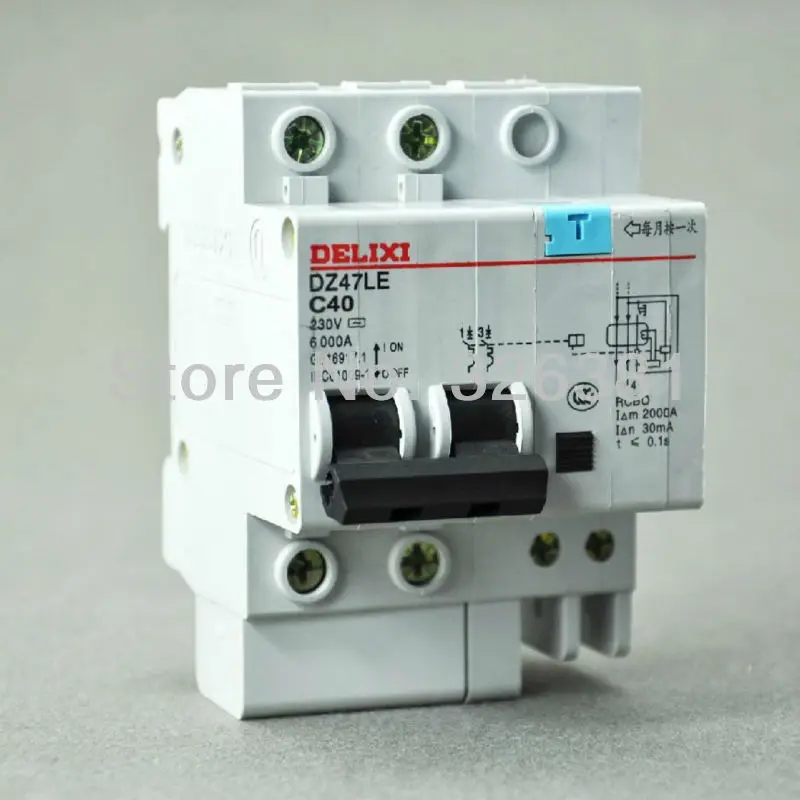DZ47LE C40 прерыватель цепи при утечке на землю 2P C16 C60 230V защита от утечки земли