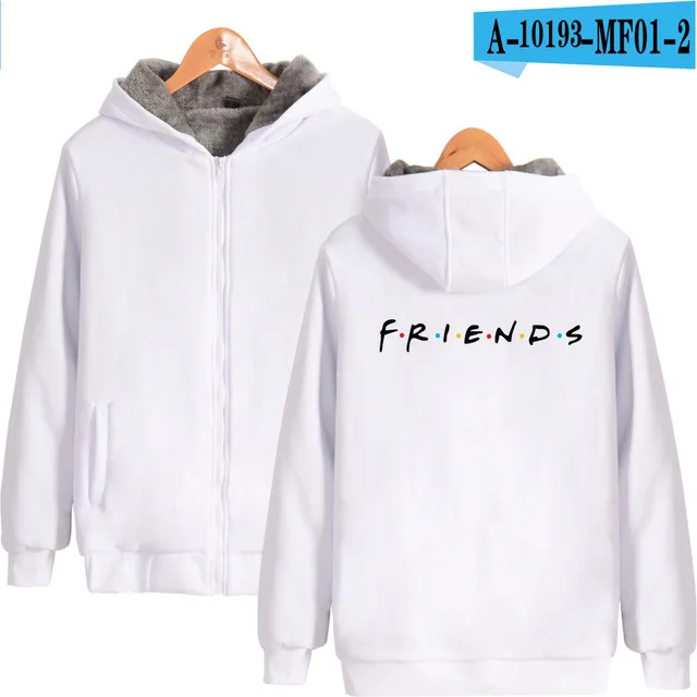 white Супер теплая толстовка с капюшоном с принтом «Best FRIENDS Forever» для ТВ-шоу, зимняя плотная флисовая толстовка с принтом - Цвет: white