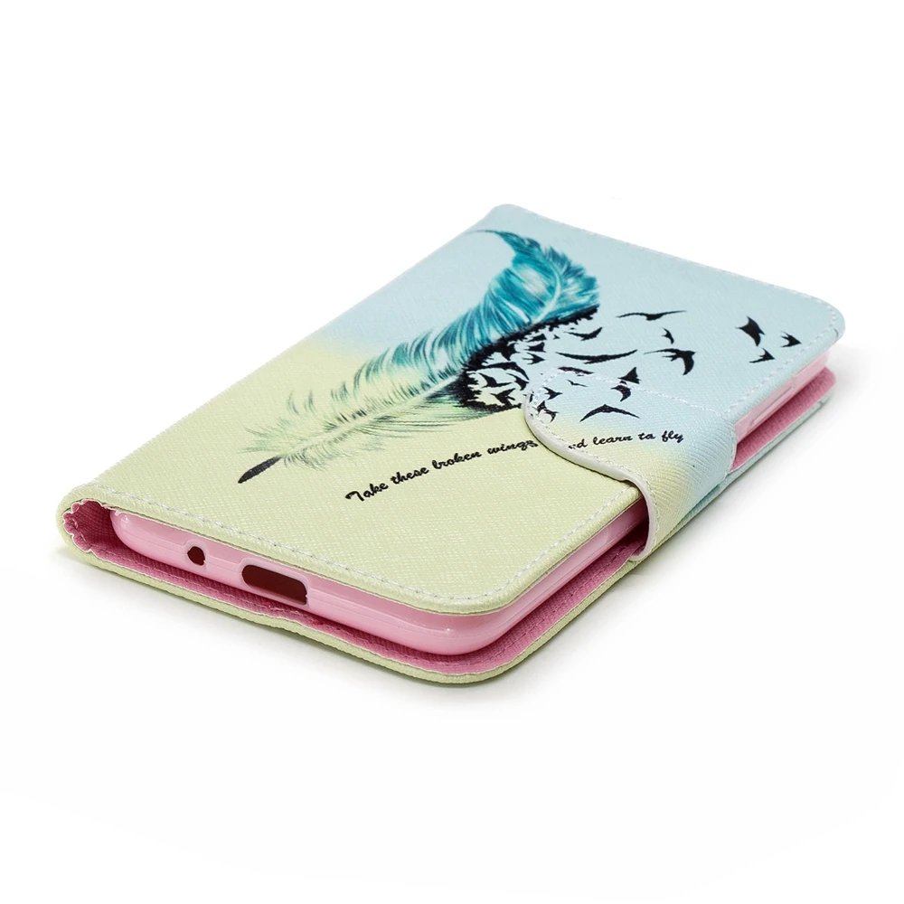 For Huawei Y5 Prime 2018 Wallet PU Leather folio Flip Case Cover Built-in Card Slots for | Мобильные телефоны и