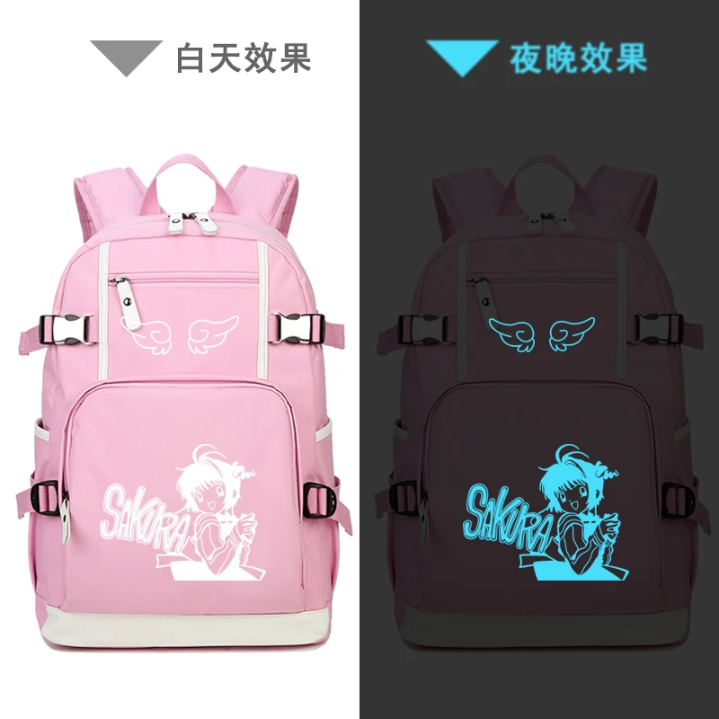 Аниме карты Captor розовый милый рюкзак Mochila Feminina SAKURA Kawaii женские сумки на плечо холщовые школьные сумки рюкзак для книг