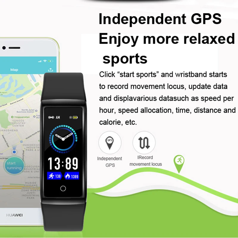 Умный браслет 24 ч пульсометр кровяное давление монитор сна gps спортивный умный