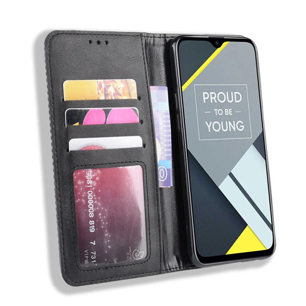 Для Oppo A1K чехол 6 1 дюймов Роскошный PU кожаный в виде бумажника магнитный