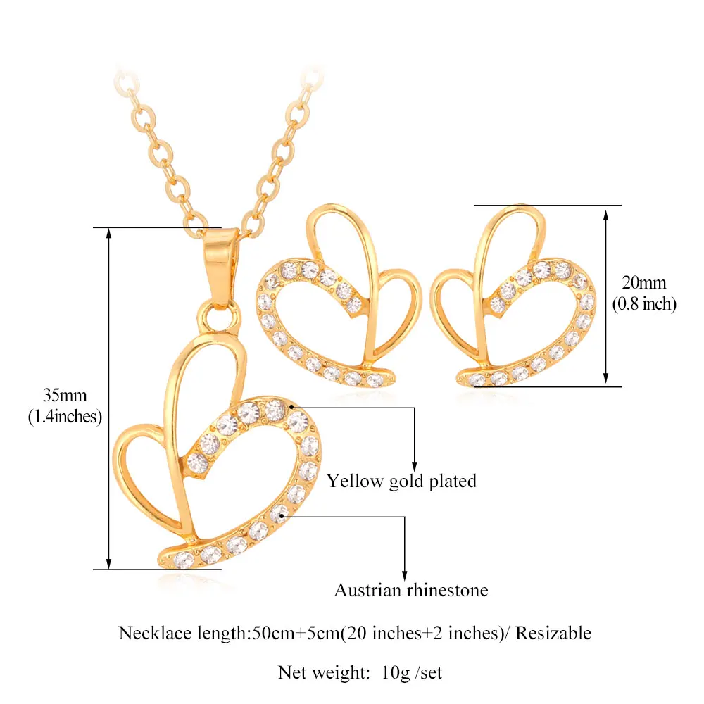 Комплект из колье и сердца желтого золота S504|wedding jewelry|wedding jewelry wholesaleheart necklace set |