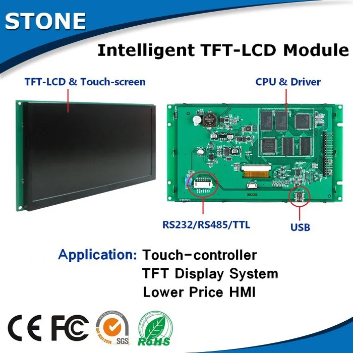 

8 Inch Industrial TFT Panel With RS232 RS485 TTL Port Used In Various Applications