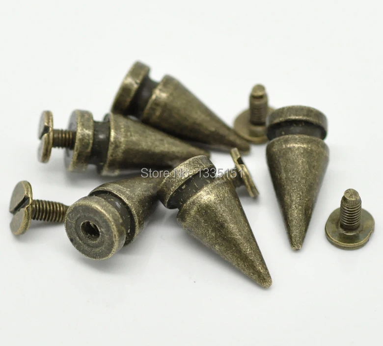 Бесплатная доставка-20 комплектов античные бронзовые шипы в форме пули заклепки