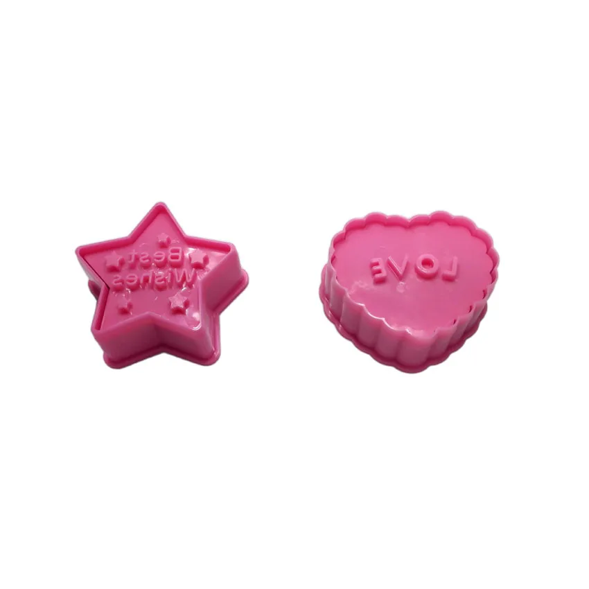 Marebell Cartoon Plastic Cookie Mould 2pcs Love Heart Star Shape Biscuit Cutter DIY Tools For Baking | Дом и сад