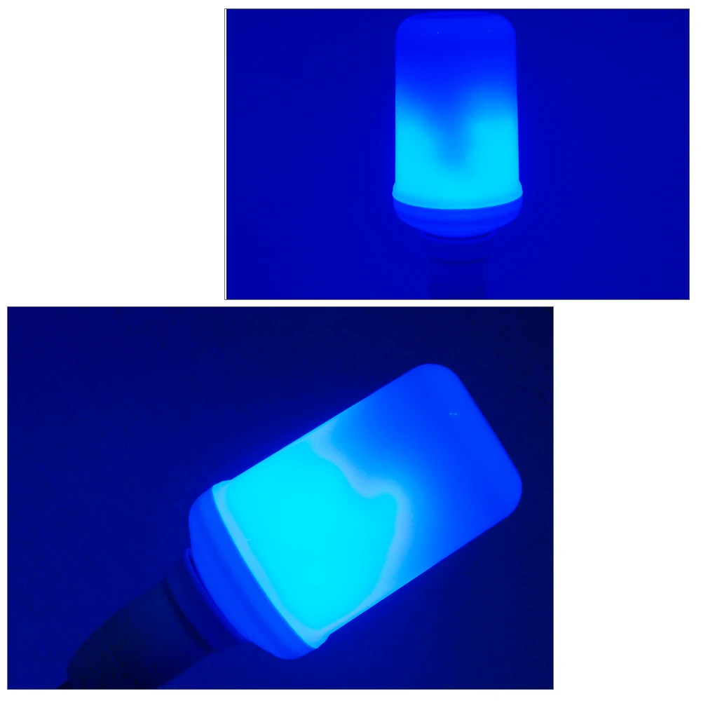 

E27 LED Dynamic Flame Effect Lamp 9W 85-265V 99 LEDs Diode Creative Emulation 4 Modes Blue/Yellow Flame Corn Light Bulb