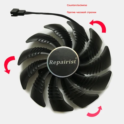 1 CounterClockwise P AORUS RX580/570 GPU кулер видеокарта вентилятор для REDEON GIGABYTE RX 580 GV-RX570AORUS GVRX580AORUS карта в качестве замены - Цвет лезвия: 1 CounterClockwise P