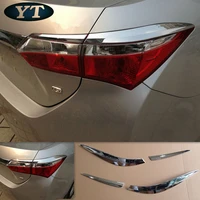 auto chrome accessoriesrear light cover trim for toyota corolla 2014 2015abs chromefree shipping