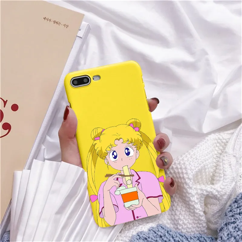 TPU Роза аниме японское Сейлор Мун каваи Кот Caso de Telefone Para o iphone 6 Puls S 7 8 Puls X Casos Macio Voltar Capa Funda Coque - Цвет: TPU