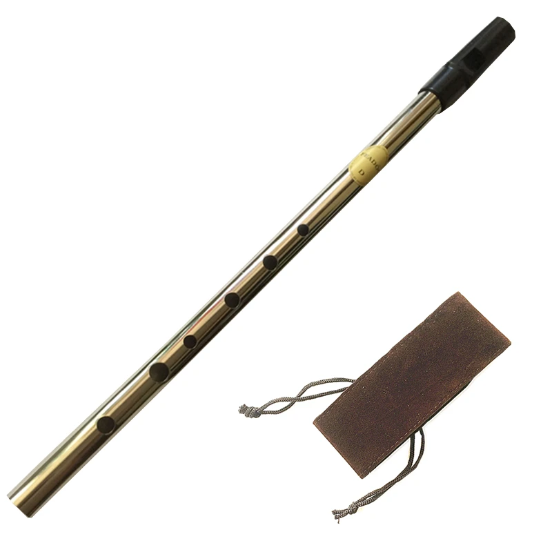 

High Quality Tin Irish Whistle Flute Feadog D Key Penny Whistle 6 Holes Feadan Clarinet Flauta Musical Instrument with Bag